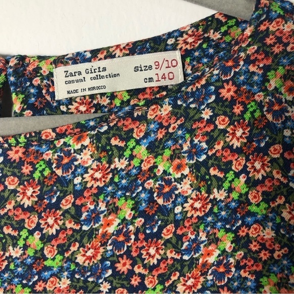 Zara Girls Casual Collection Long Sleeve Retro Floral Pattern Size 9/10 cm 140 - Picture 3 of 7